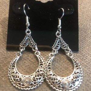 Silver tone light weight boho style earrings